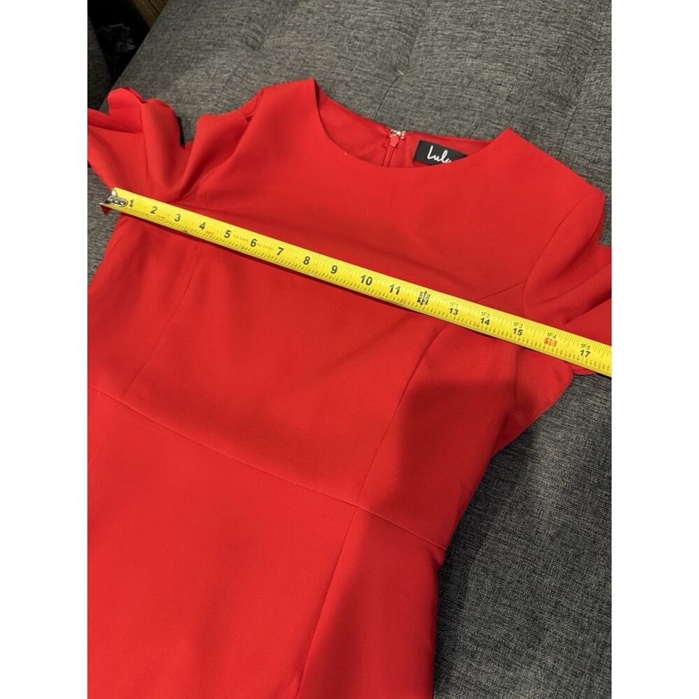Lulus Red Sexy Romantic Mini Women's Dress Small Long Sleeve Cut Outs Modern - Picture 10 of 13